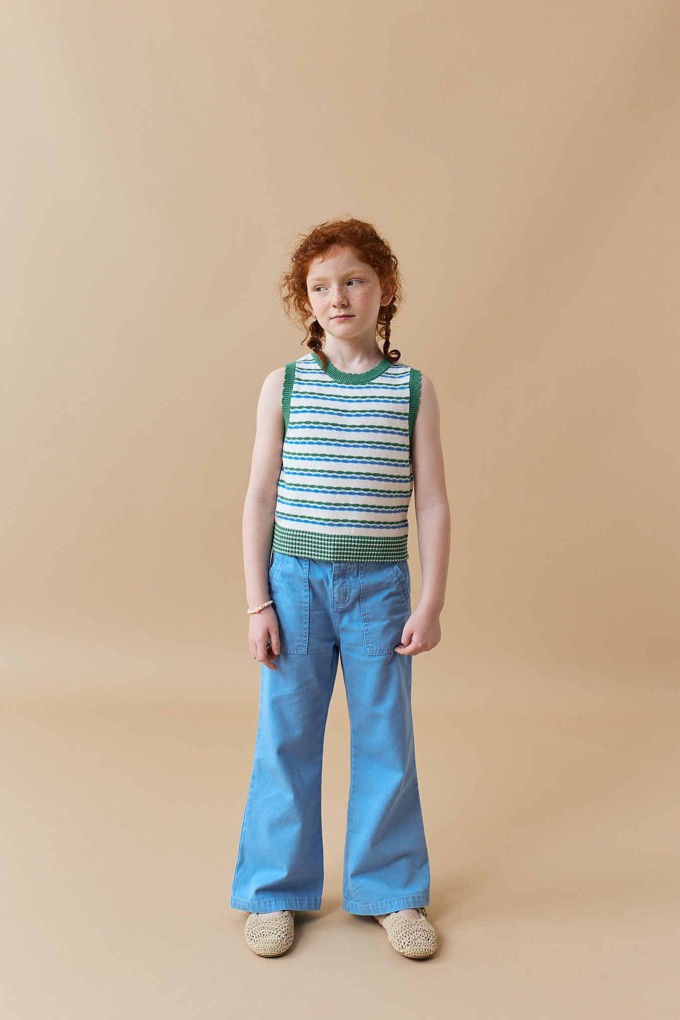 Gingersnaps Cable Smocked Top with Ruffle Edge and Side Ties main image 1
