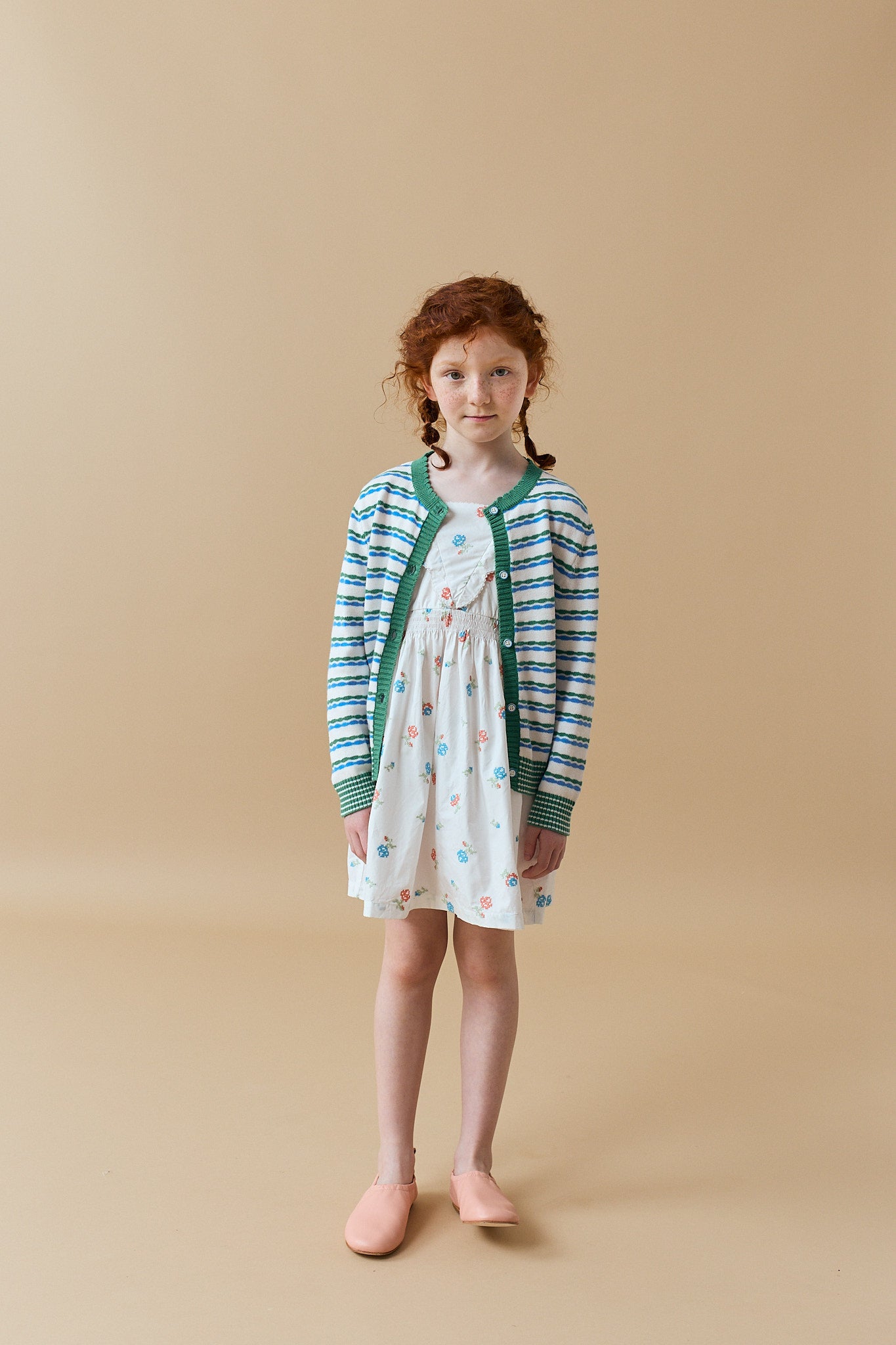 SIERRA BUTTON-DOWN CARDIGAN WITH WAVEY STRIPES
