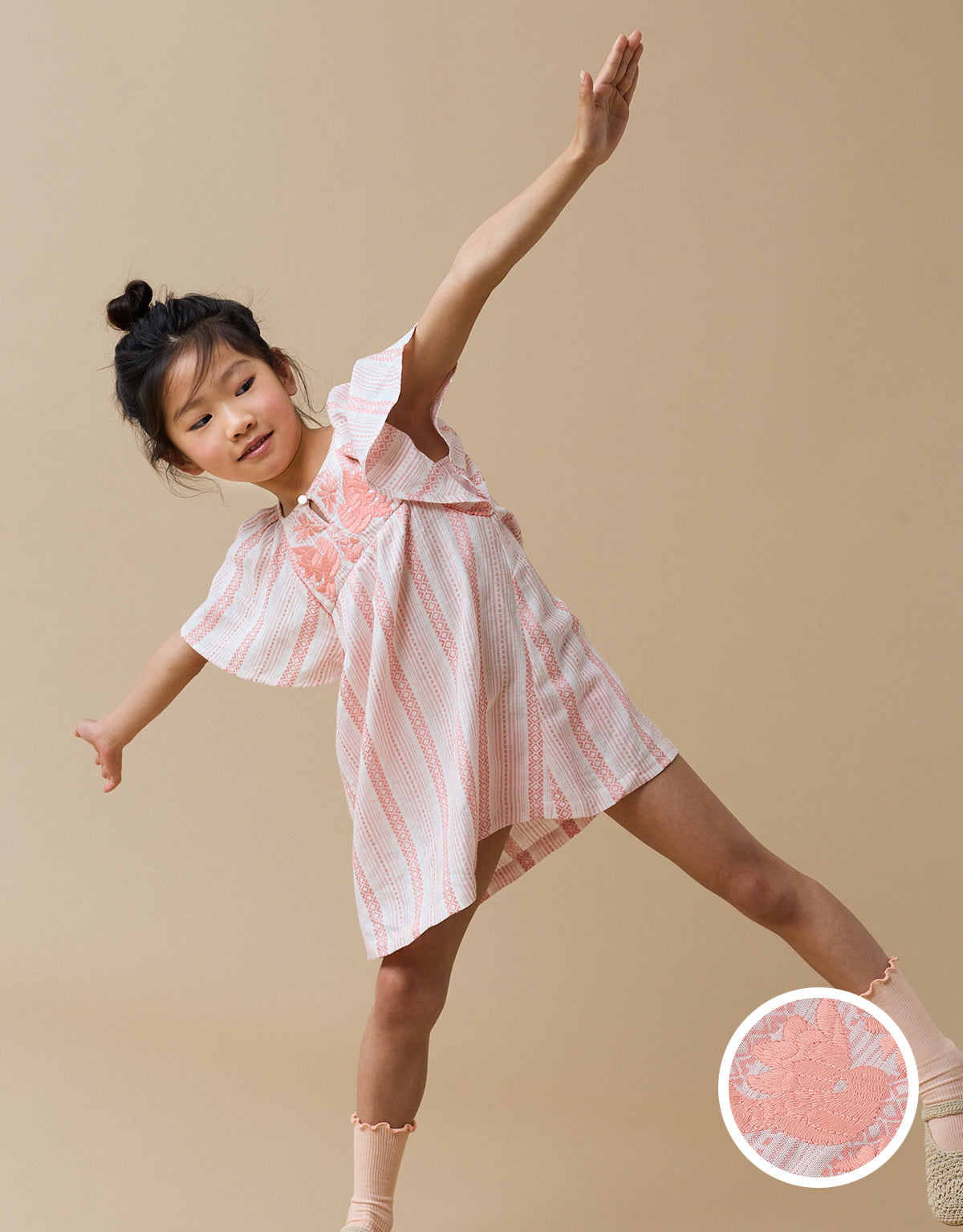 ELSIE STRIPEY DRESS WITH KIMONO SLEEVES Gingersnaps Global Store