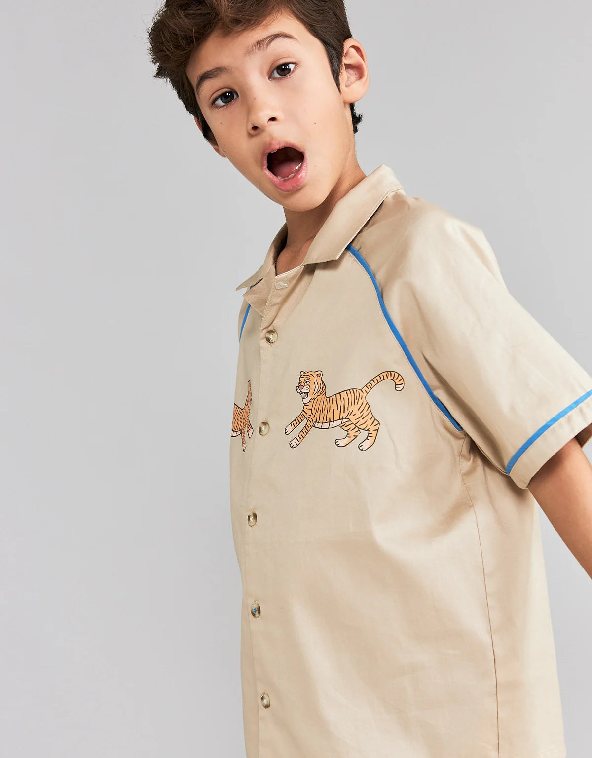 REX SHIRT WITH FACING TIGERS