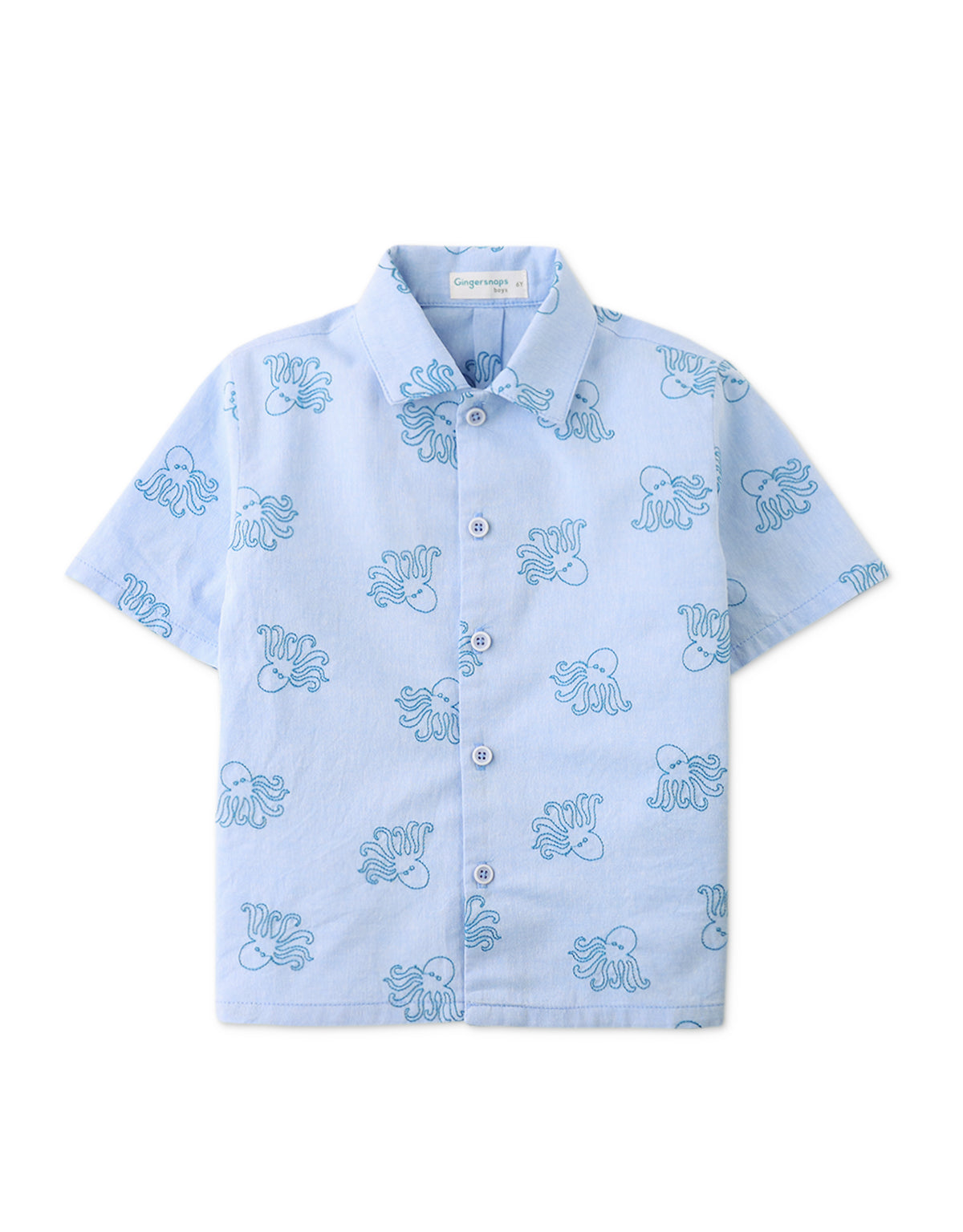 MIGUEL BUTTON-DOWN SHIRT WITH OCTOPUS EMBROIDERY