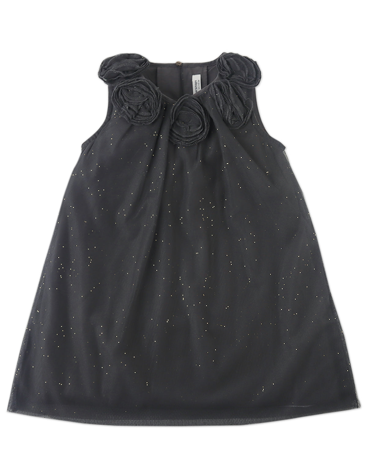 POLINA SHIFT DRESS EBONY WITH CORSAGES