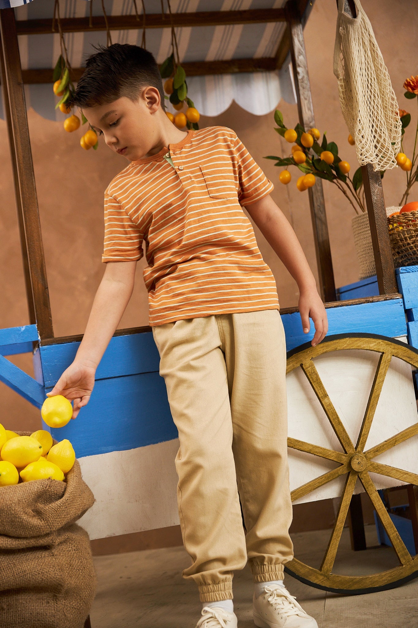 BOYS COTTON LINEN JOGGERS