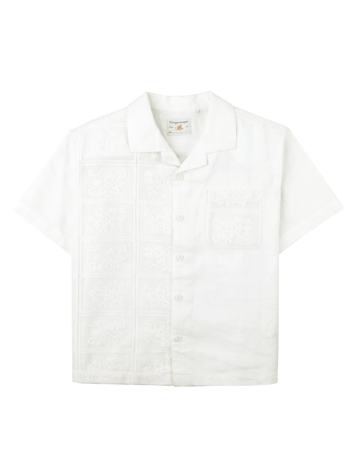 BOYS LACE AND LINEN HALF & HALF SHIRT