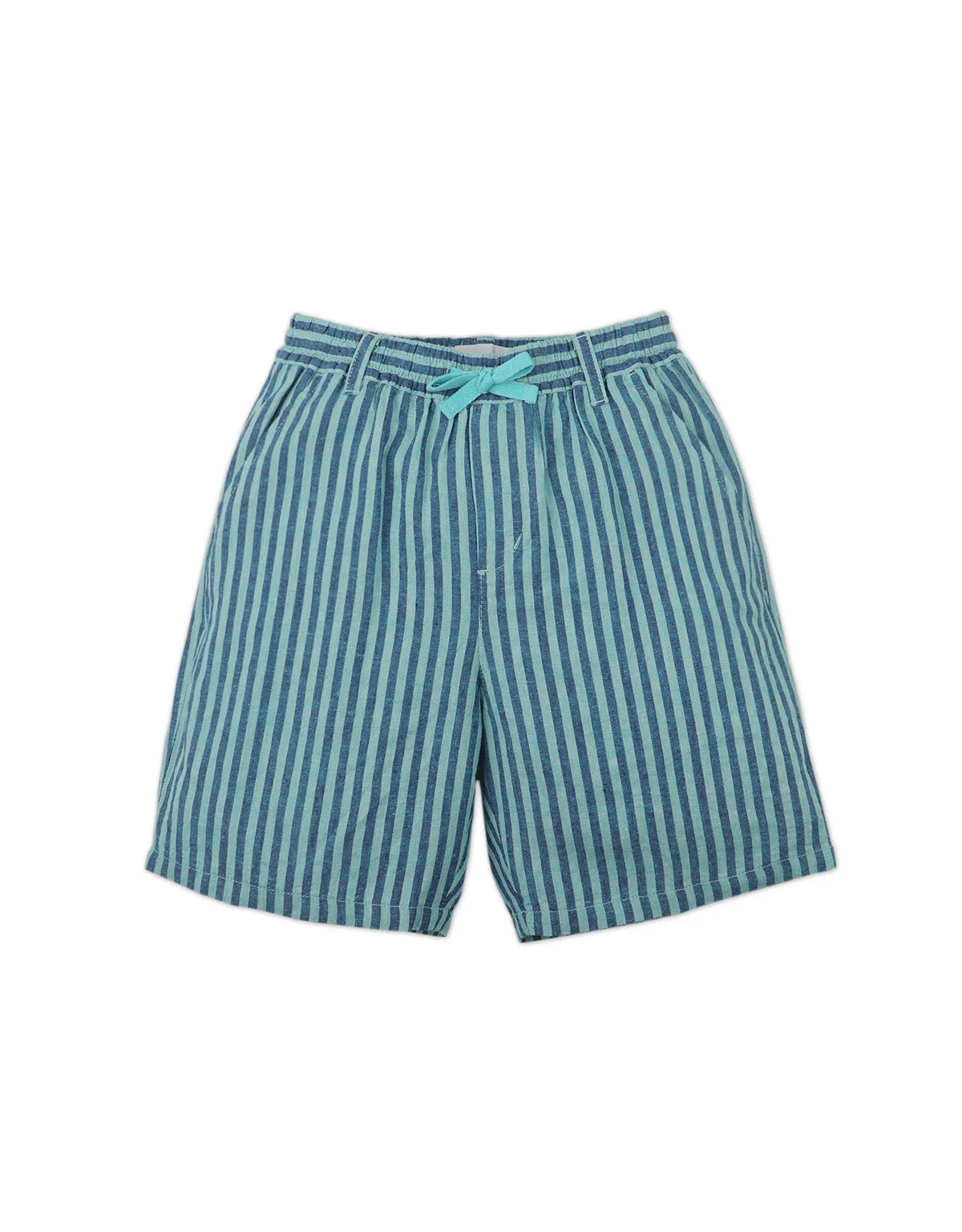 BOYS STRIPED LINEN PULL-ON SHORTS