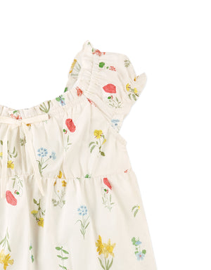 Full front catalog image of the Jennie Cotton Top with Ruffled Details & Puff Sleeves for kids from the Spring Summer collection of Gingersnaps Philippines.