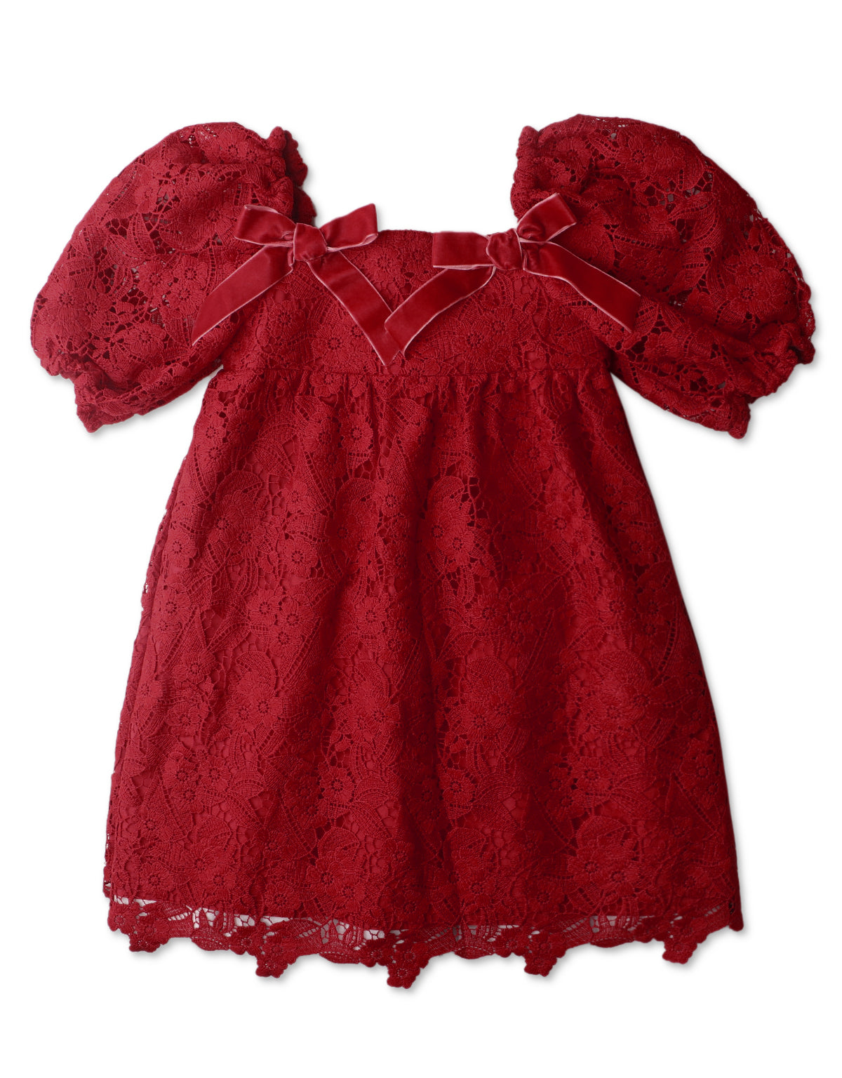 GIRLS FLORAL LACE EMPIRE DRESS