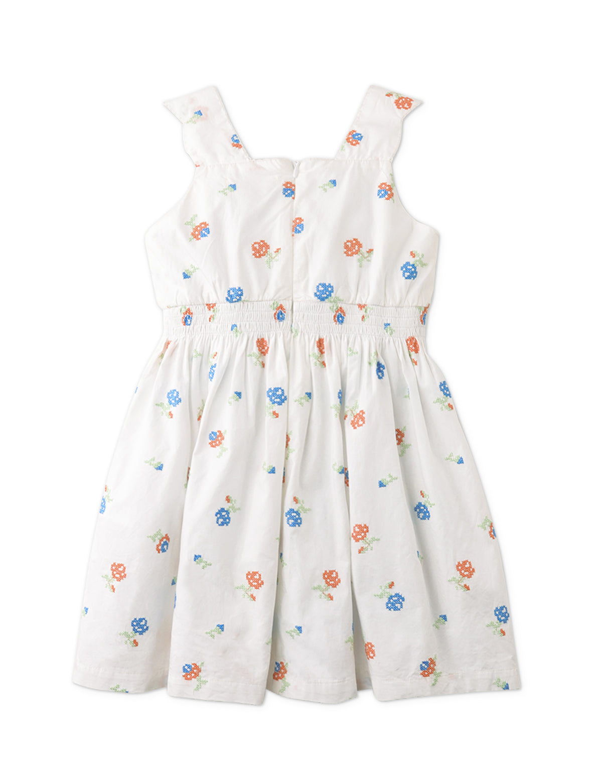 MILENA CROSS-STITCHED DRESS WITH EMBROIDERY DETAILS