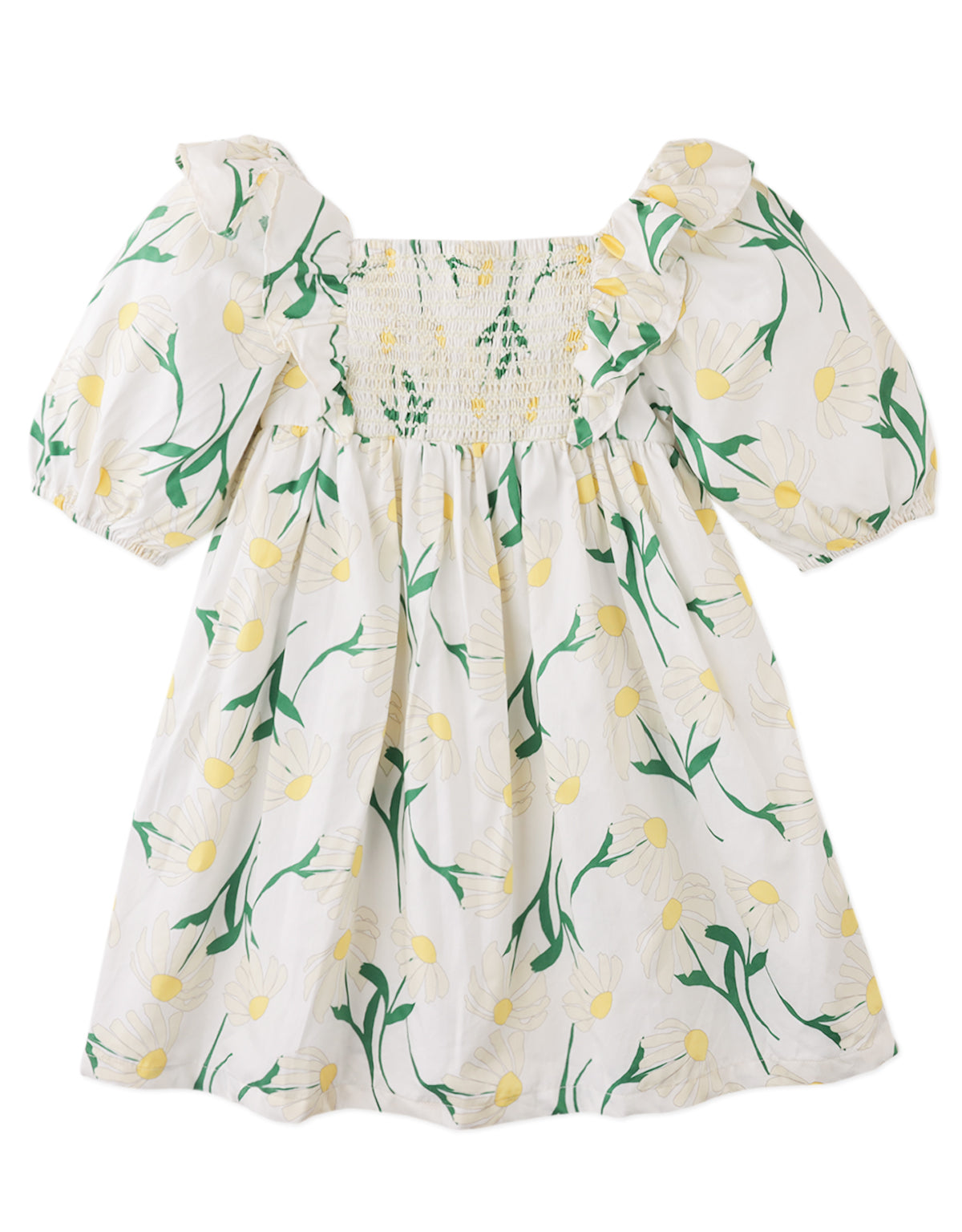 SHIRLEY DRESS DAISY WITH SMOCKED BODICE