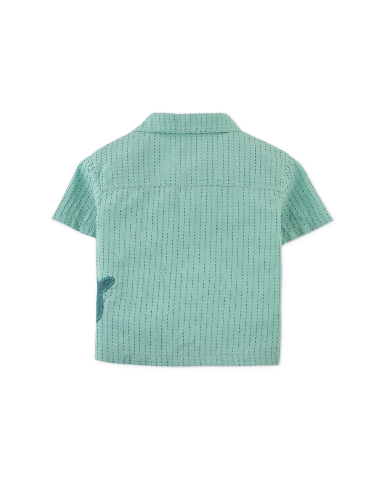 BABY DIEGO BUTTON-DOWN SHIRT WITH WHALE  APPLIQUE