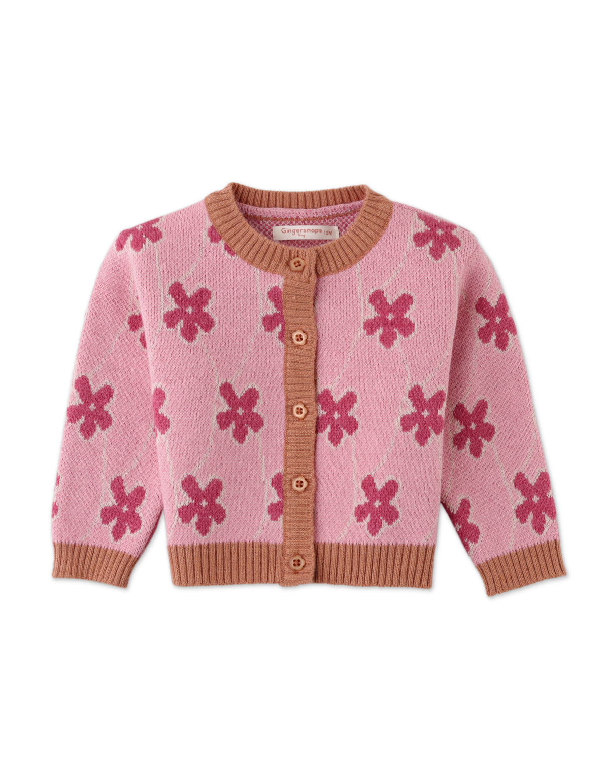 BABY GIRLS FLORAL JACQUARD CARDIGAN