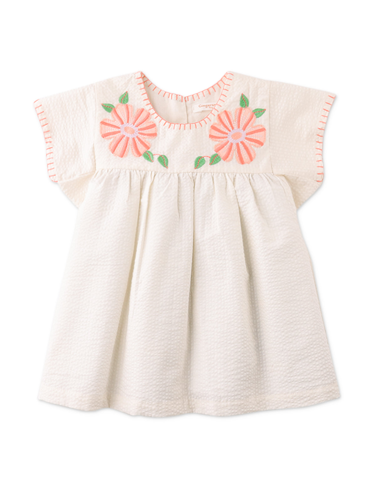 BABY PENELOPE DRESS WITH FLOWER APPLIQUE