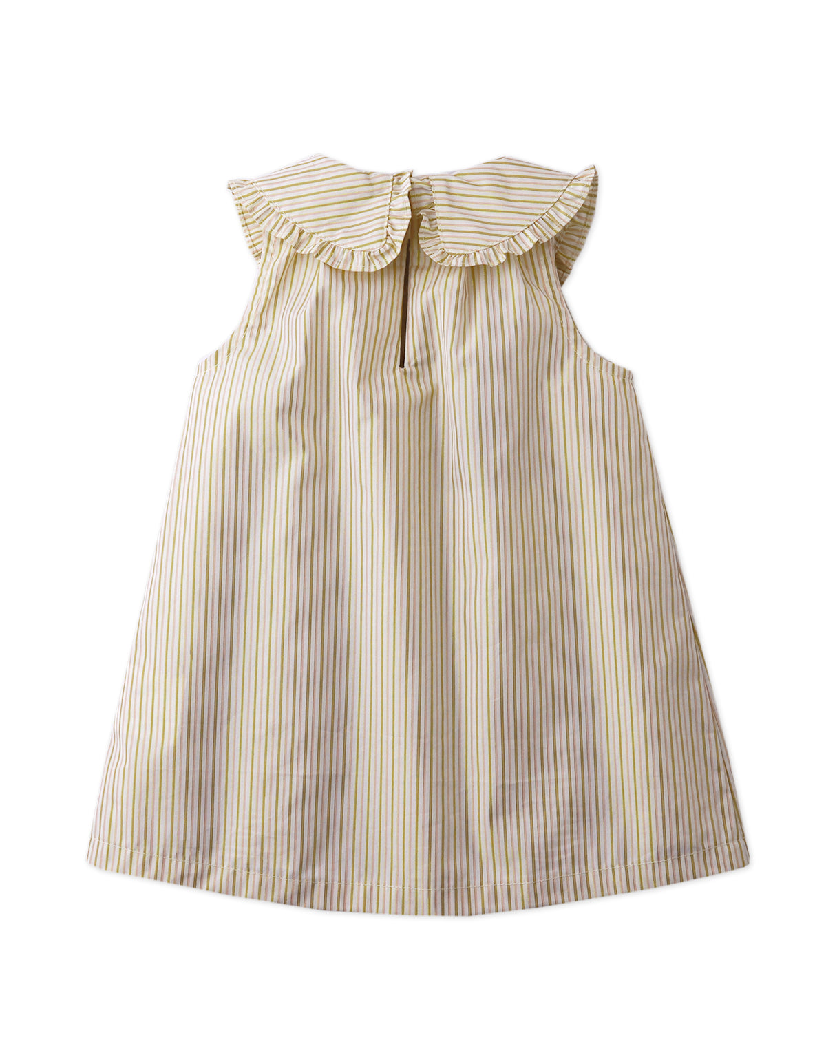 BABY LUDMILA SHIFT DRESS GOLD WITH EMBRO ON COLLAR