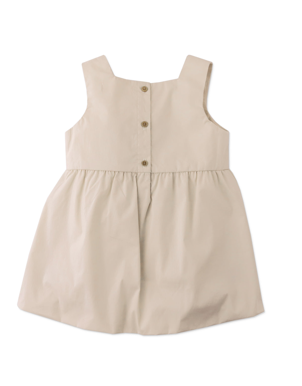 BABY LORETTA BUBBLE DRESS WITH FLOWER APPLIQUE