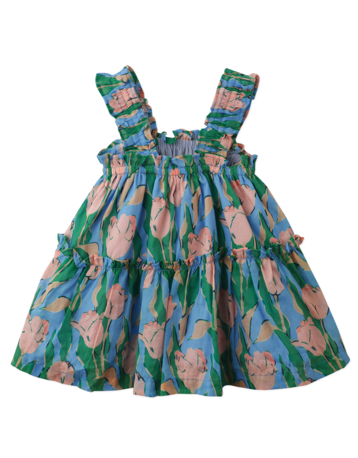 BABY GIRLS CONNIE TIERED DRESS CHARM WITH RUFFLED STRAPS
