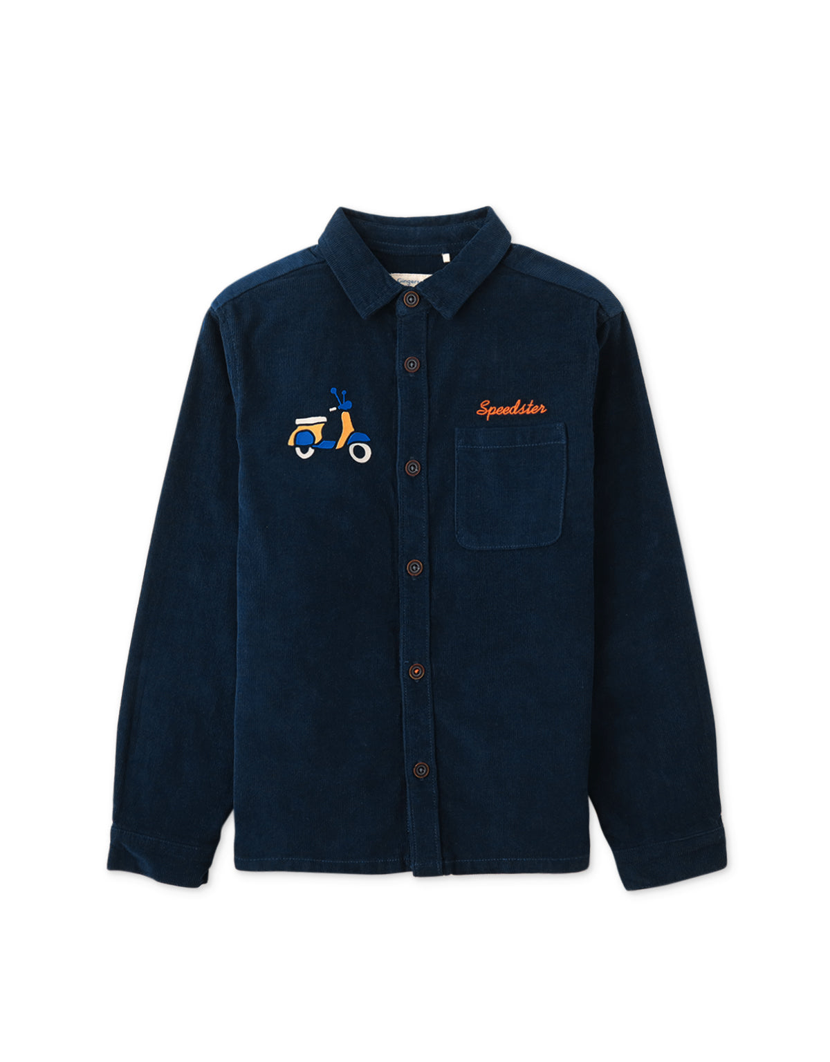BOYS FLOCK PRINT CORDUROY OVERSHIRT