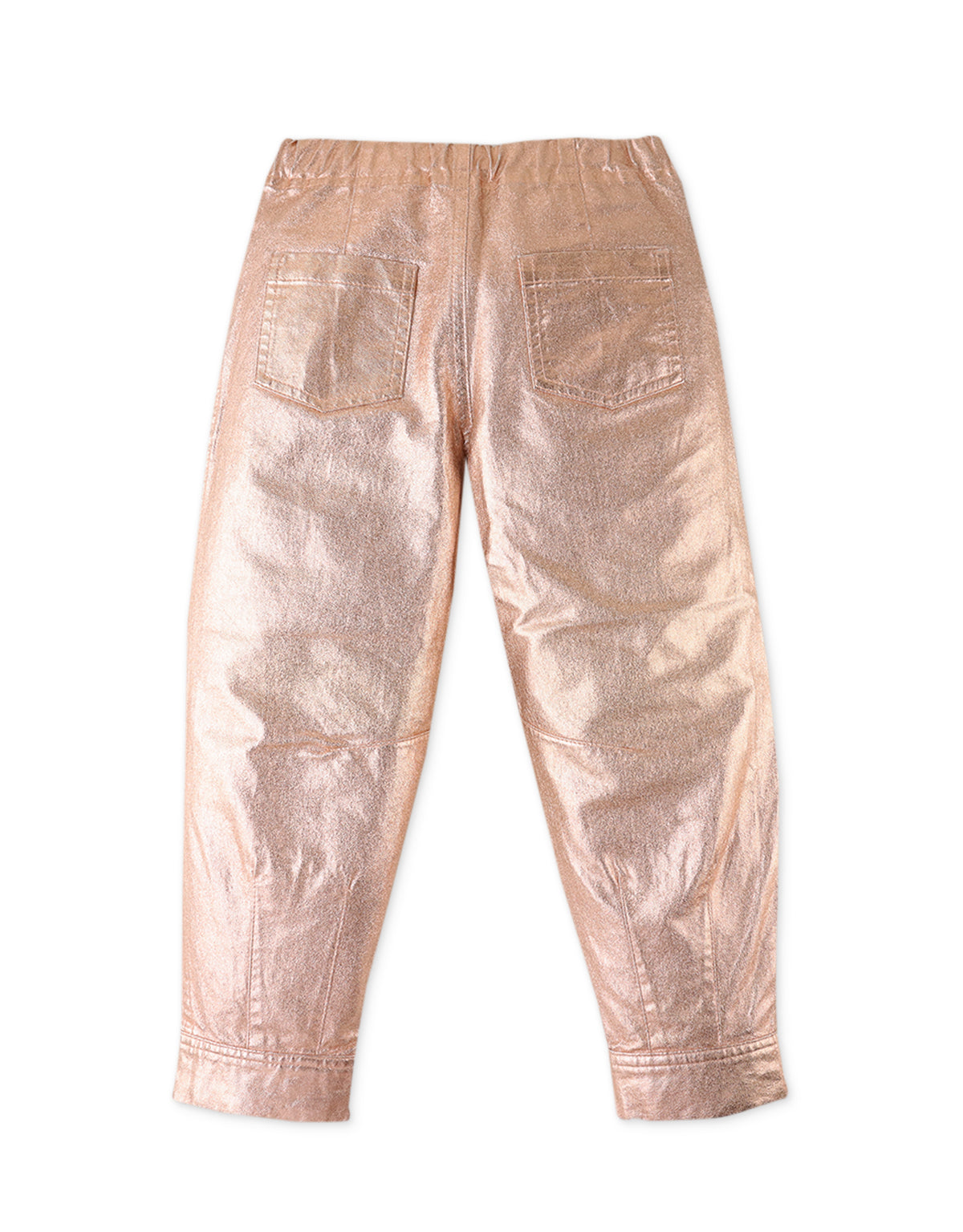 GIRLS BALLOON FIT BRONZE LAME TWILL PANTS