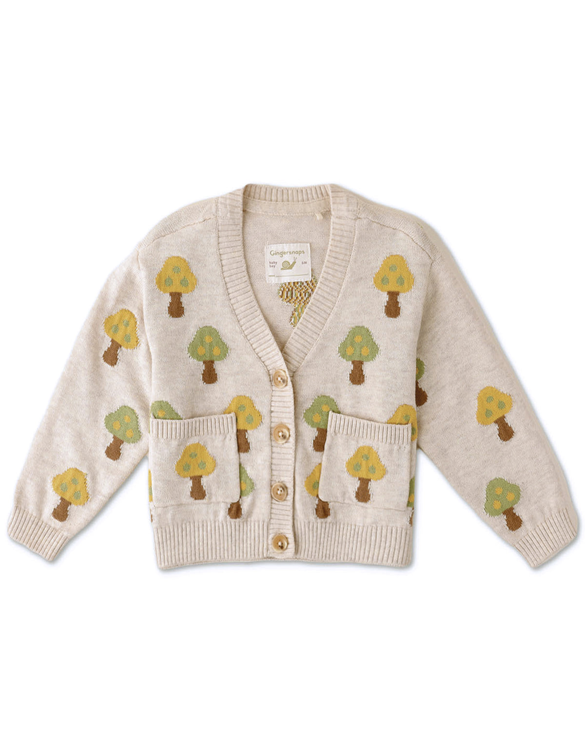 BABY BOYS MUSHROOM INTARSIA CARDIGAN