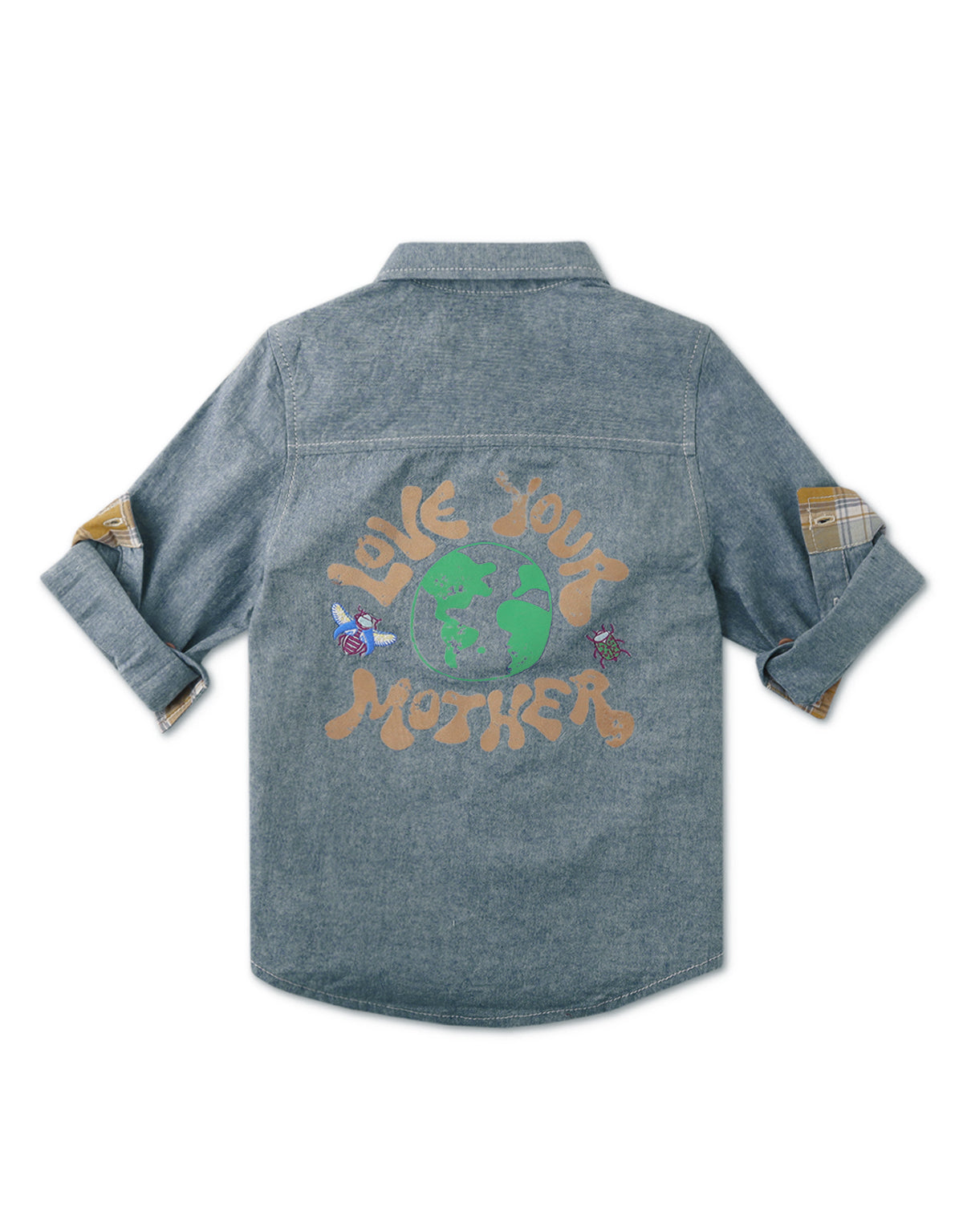 BOYS PRINTED CHAMBRAY SHIRT