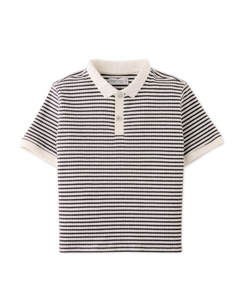 ADRIAN STRIPEY RIB JERSEY POLO