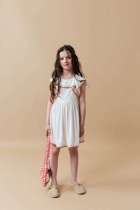 FIONA DRESS WITH FLUTTER COLLAR