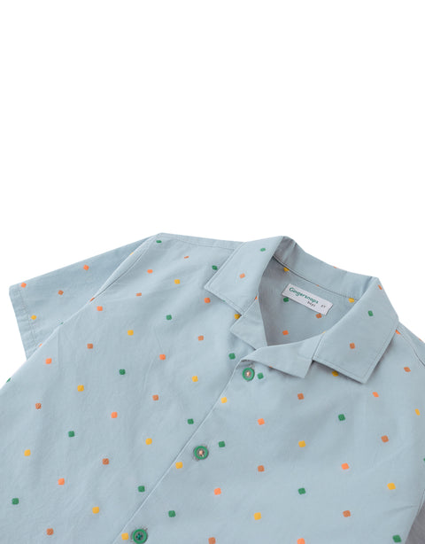 HENRY SHIRT WITH POLKA DOTS