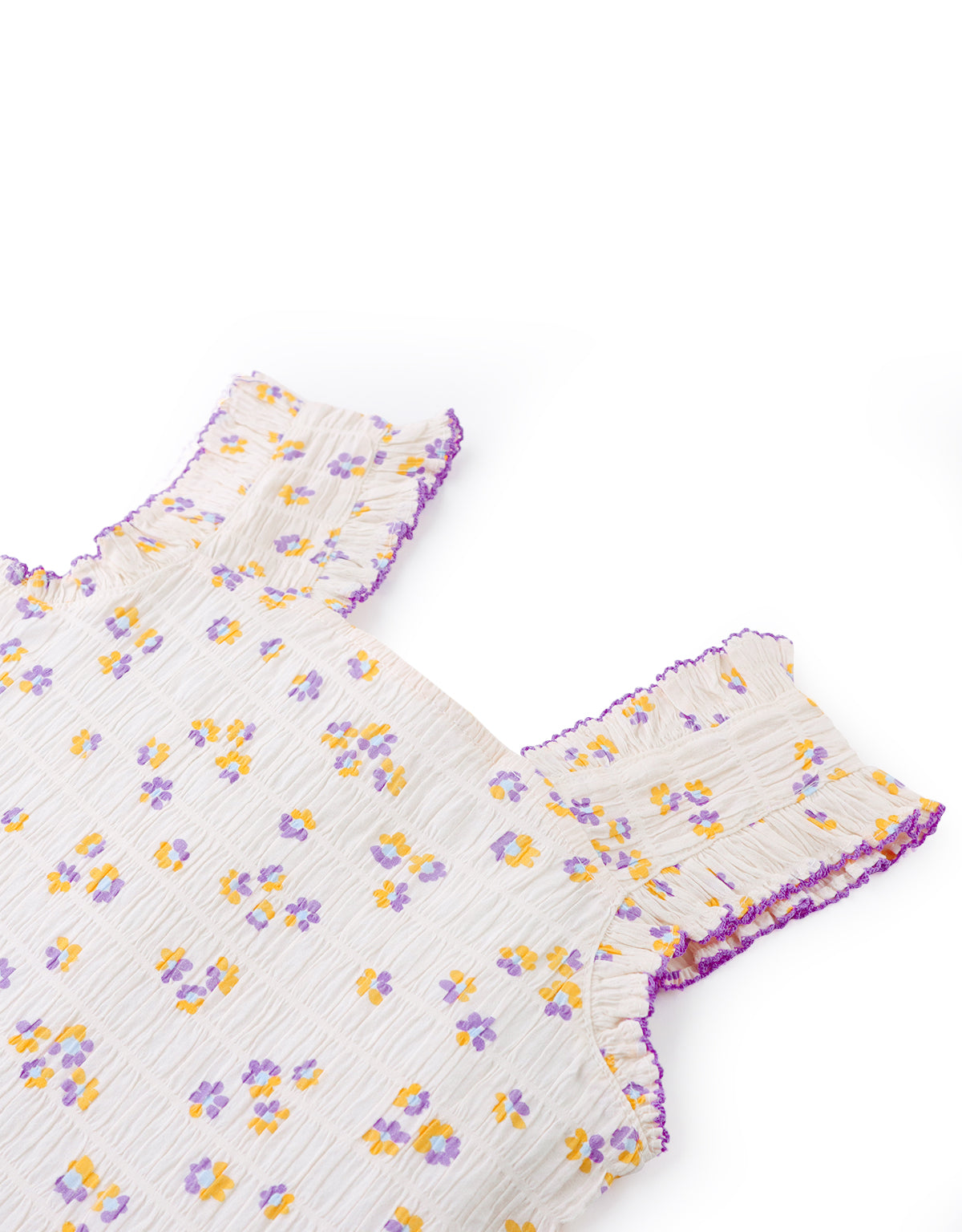 LAURA SLEEVELESS SMOCKED TOP