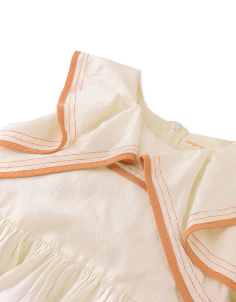 FIONA DRESS WITH FLUTTER COLLAR