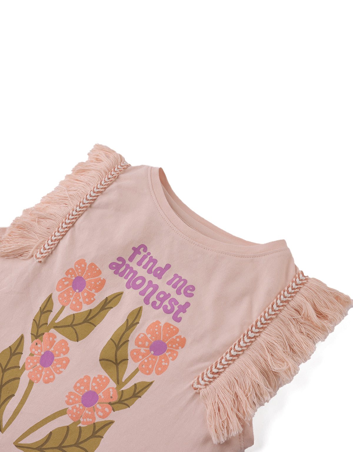 ALICE JERSEY WITH SPOT PRINT AND FRINGES  SLEEVES