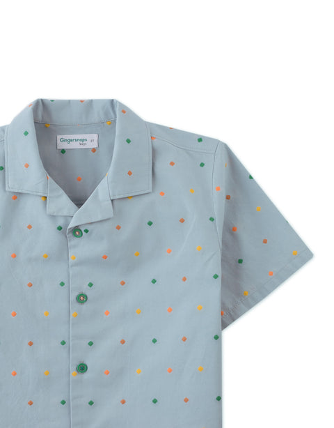 HENRY SHIRT WITH POLKA DOTS