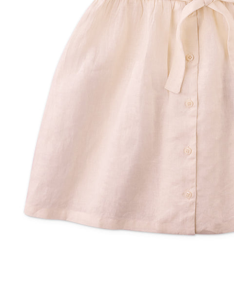 VERA PINTUCK DRESS WITH EMBROIDERED DETAILS