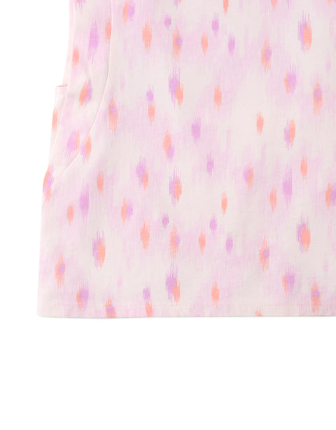KATYA PRINTED TOP WITH POM-POM AND TASSELS ON NECKLINE