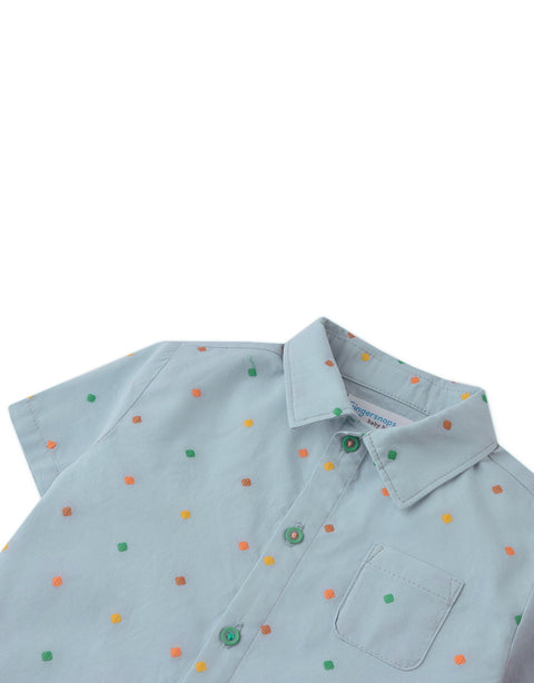MINI HENRY SHIRT WITH POLKA DOTS