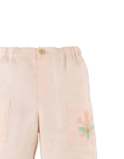 BABY MELBA PANTS WITH EMBROIDERY ON POCKETS