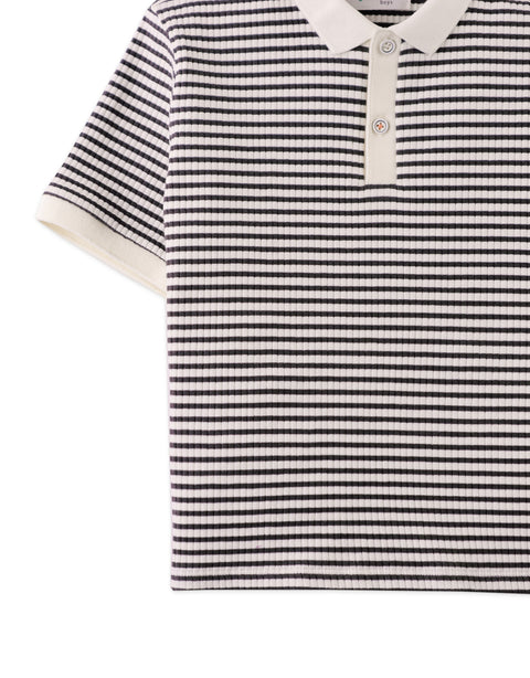 ADRIAN STRIPEY RIB JERSEY POLO