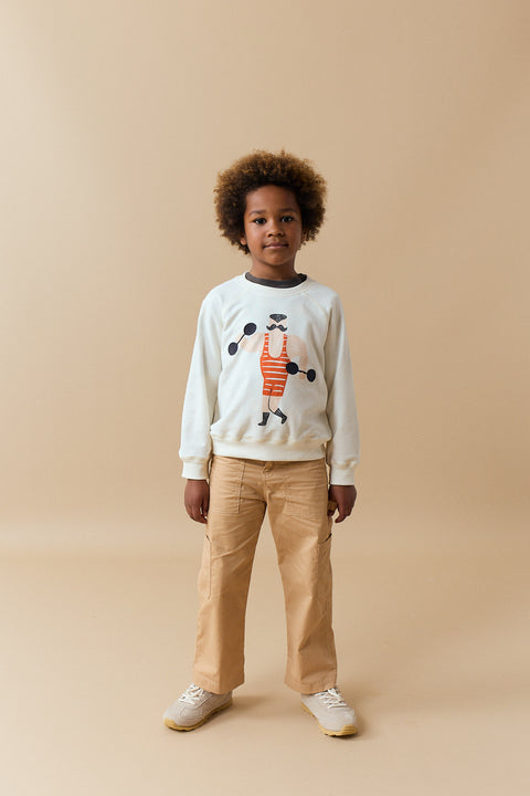 ARLO RAGLAN PULLOVER WITH MUSCLE MAN DETAILS