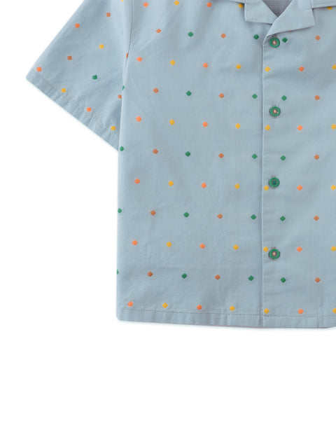 HENRY SHIRT WITH POLKA DOTS