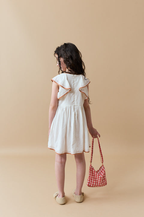 FIONA DRESS WITH FLUTTER COLLAR