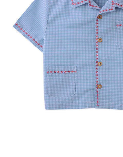 BABY RILEY GINGHAM SHIRT WITH EMBROIDERY DETAIL