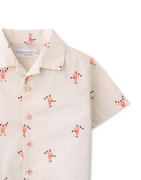 MINI WYATT SHIRT IN MUSCLE MAN ALL OVER-PRINT