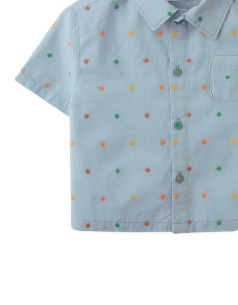 MINI HENRY SHIRT WITH POLKA DOTS