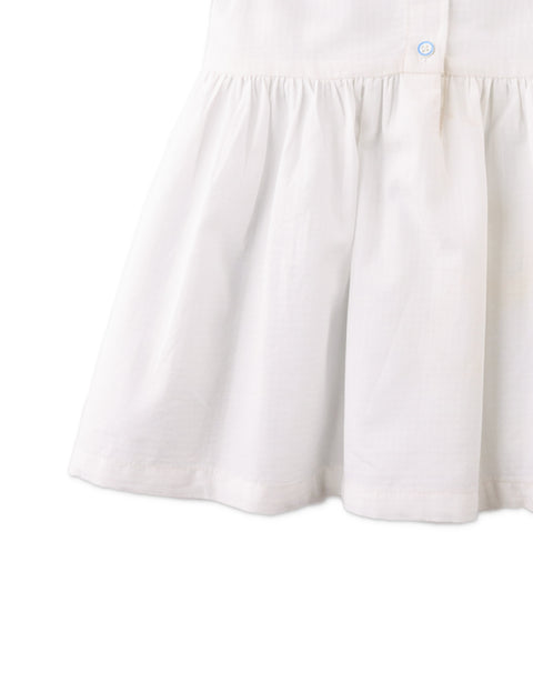 BABY BIANCA DRESS WITH EMBROIDERY ON COLLAR