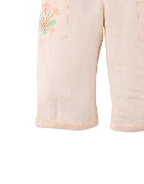 BABY MELBA PANTS WITH EMBROIDERY ON POCKETS