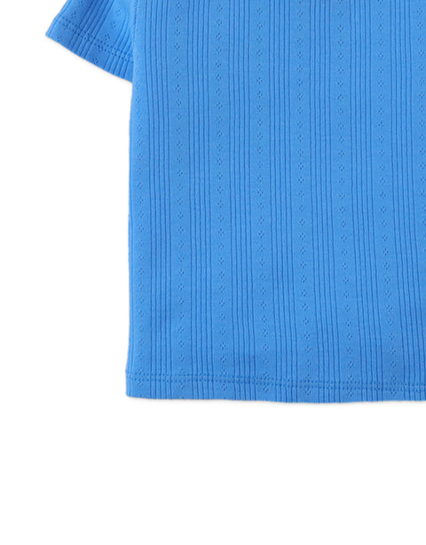 BABY JACINTH RIBBED TEE WITH CHERRY BULLION EMBROIDERY