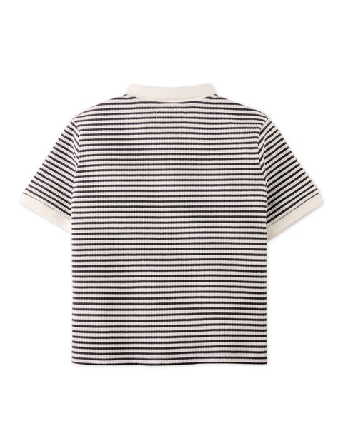 ADRIAN STRIPEY RIB JERSEY POLO