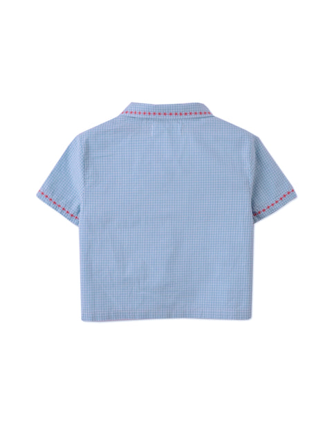 BABY RILEY GINGHAM SHIRT WITH EMBROIDERY DETAIL