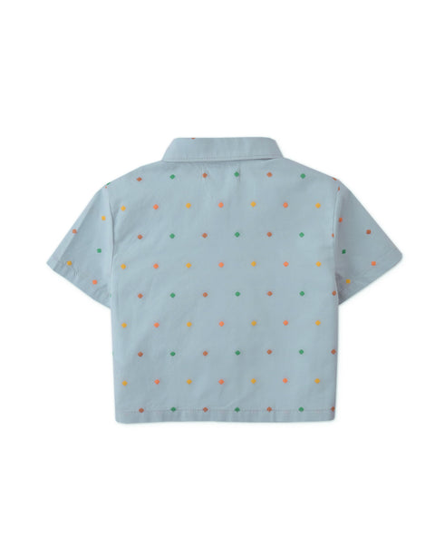 MINI HENRY SHIRT WITH POLKA DOTS