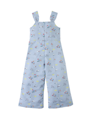 Flatlay back view of the Harvey Empire-Cut Jumpsuit with construction details from the Spring Summer collection of Filipino kids fashion brand Gingersnaps Philippines.