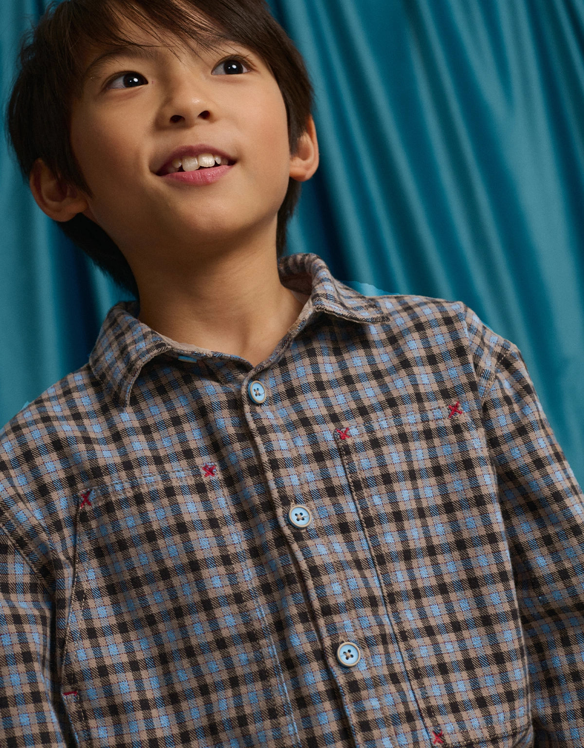 Zeno Checkered Woven Workshirt with Fine Corduroy Combination