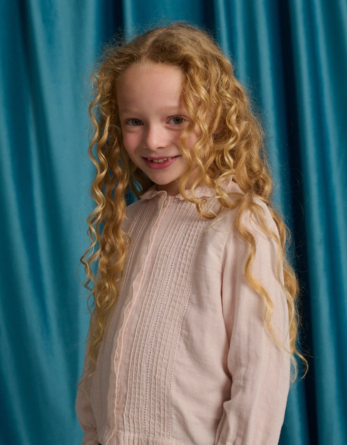 Adelaida Shirt with Delicate Pintucks and Embroidered Placket and Collar